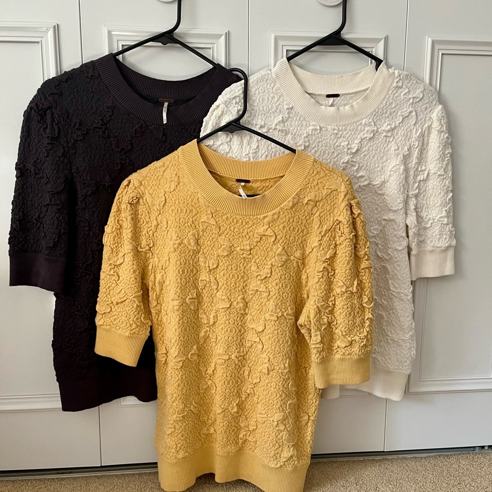 3 Free People Half Sleeve Tups